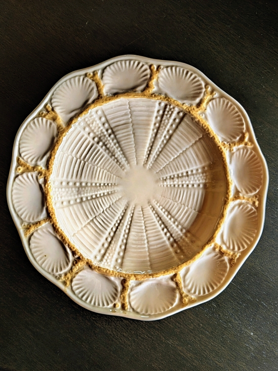 Belleek Other - BELLEEK New Shell/Yellow Bread & Butter Scalloped Edge Plate - EVC